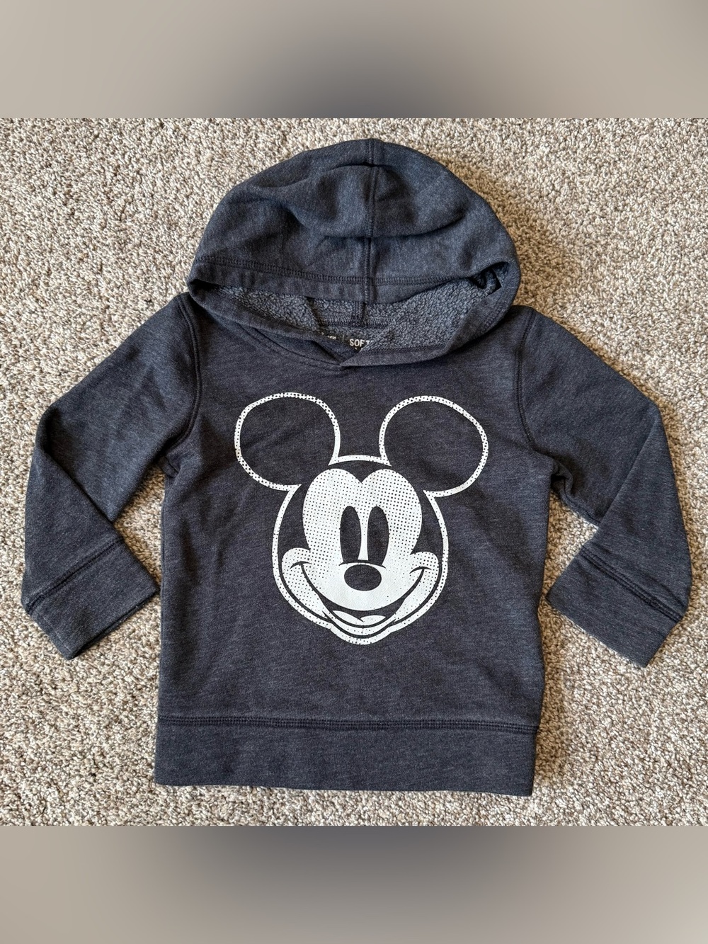 Jumping Beans Disney Mickey Mouse Gray Toddler Unisex Hoodie 2T Softest Fleece
